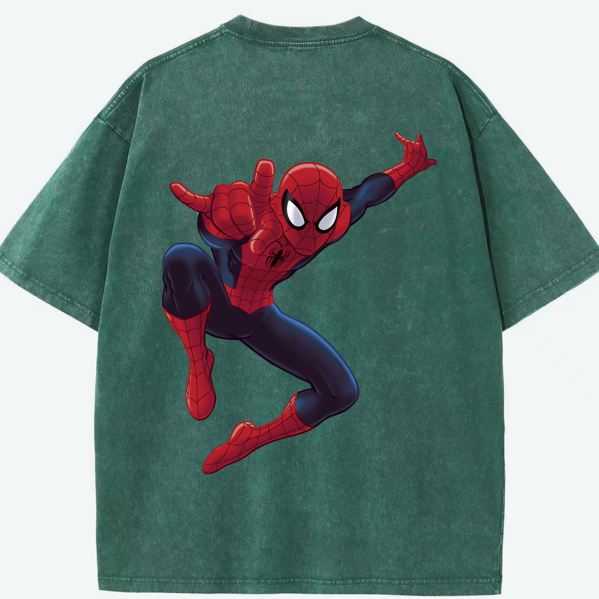 （画像用） Spider Man スパイダーマン 綿100% ヴィンテージ風 半袖Tシャツ（背面プリント）